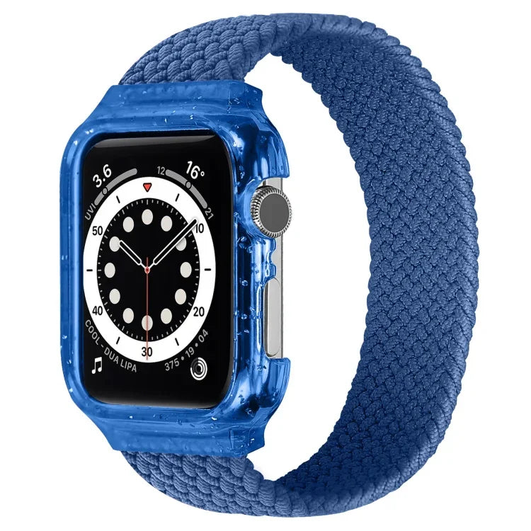 編織替換腕帶錶帶附框架，適用於 Apple Watch Series 6 & SE & 5 & 4 40mm / 3 & 2 & 1 38mm，128mm、135mm、140mm、145mm、150mm、155mm