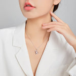 S925純銀心心相印女項鍊飾品，心心相印