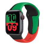 黑色 Unity 矽膠運動替換錶帶，適用於 Apple Watch Series 6 & SE & 5 & 4 40mm / 3 & 2 & 1 38mm，適用於 Apple Watch 40mm/38mm