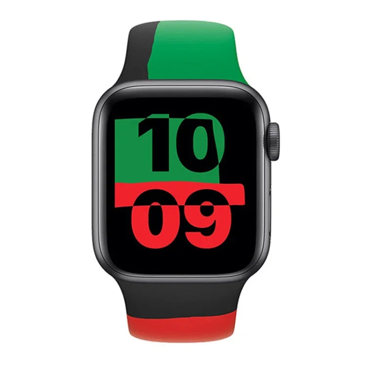 黑色 Unity 矽膠運動替換錶帶，適用於 Apple Watch Series 6 & SE & 5 & 4 40mm / 3 & 2 & 1 38mm，適用於 Apple Watch 40mm/38mm