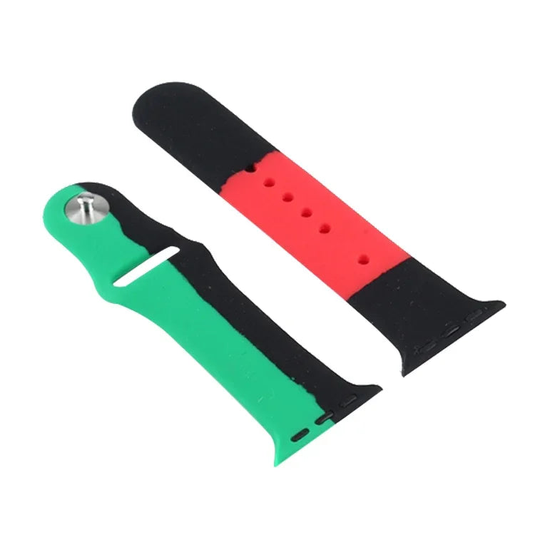 黑色 Unity 矽膠運動替換錶帶，適用於 Apple Watch Series 6 & SE & 5 & 4 40mm / 3 & 2 & 1 38mm，適用於 Apple Watch 40mm/38mm