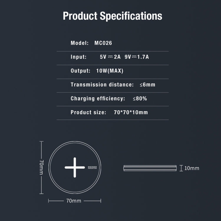 NILLKIN MC026 便攜按鈕快速充電無線充電器
