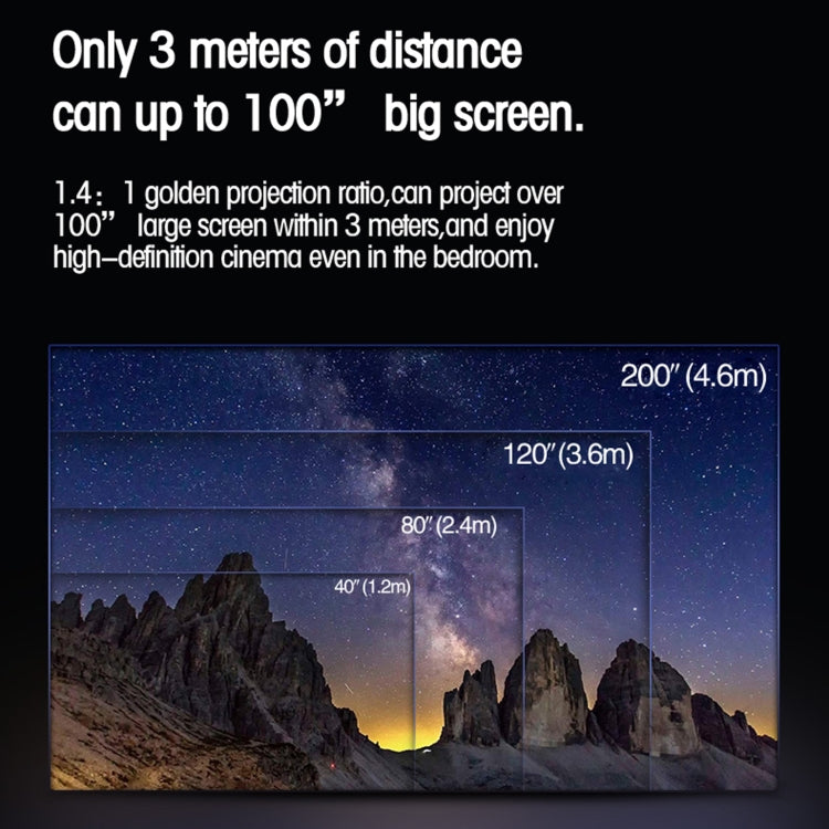 T10 1920x1080P 3600 流明 便攜家庭劇院 LED 高清數位投影機，Android 版本，Android 版本