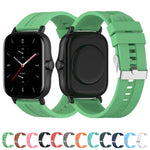 For Amazfit GTS 2e / GTS 2 20mm Silicone Replacement Strap Watchband with Silver Buckle, For Amazfit GTS 2e