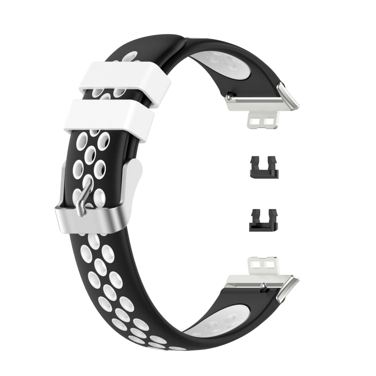 For Huawei Watch Fit 18mm Clasp Style Silicone Two-color Replacement Strap Watchband