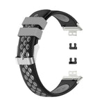 For Huawei Watch Fit 18mm Clasp Style Silicone Two-color Replacement Strap Watchband