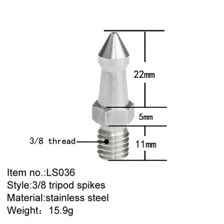 BEXIN LS036 2入不鏽鋼 3/8 吋腳架螺絲，適用單眼相機腳架，LS036
