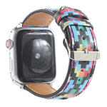 大理石民族風印花皮革錶帶，適用於 Apple Watch Series 6 & SE &、5 & 4 44mm / 3 & 2 & 1 42mm，5 & 4 40mm / 3 & 2 & 1 38mm
