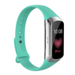 適用於 Samsung Galaxy Fit SM-R370 矽膠光面指甲按鈕替換錶帶