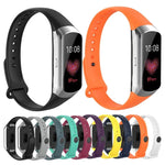 適用於 Samsung Galaxy Fit SM-R370 矽膠光面指甲按鈕替換錶帶