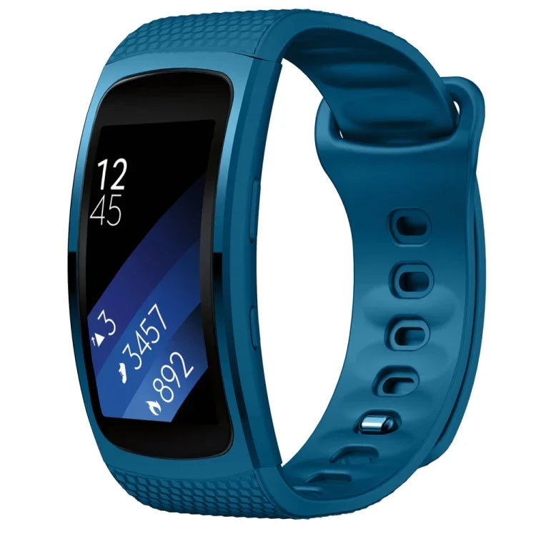 適用於 Samsung Gear Fit2 Pro 矽膠替換錶帶，S，L
