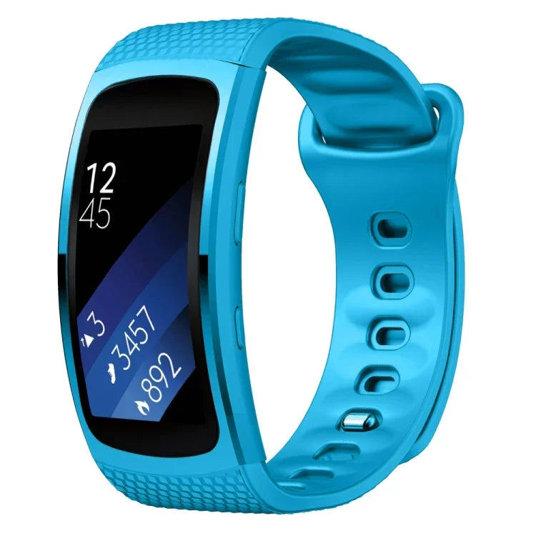 適用於 Samsung Gear Fit2 Pro 矽膠替換錶帶，S，L