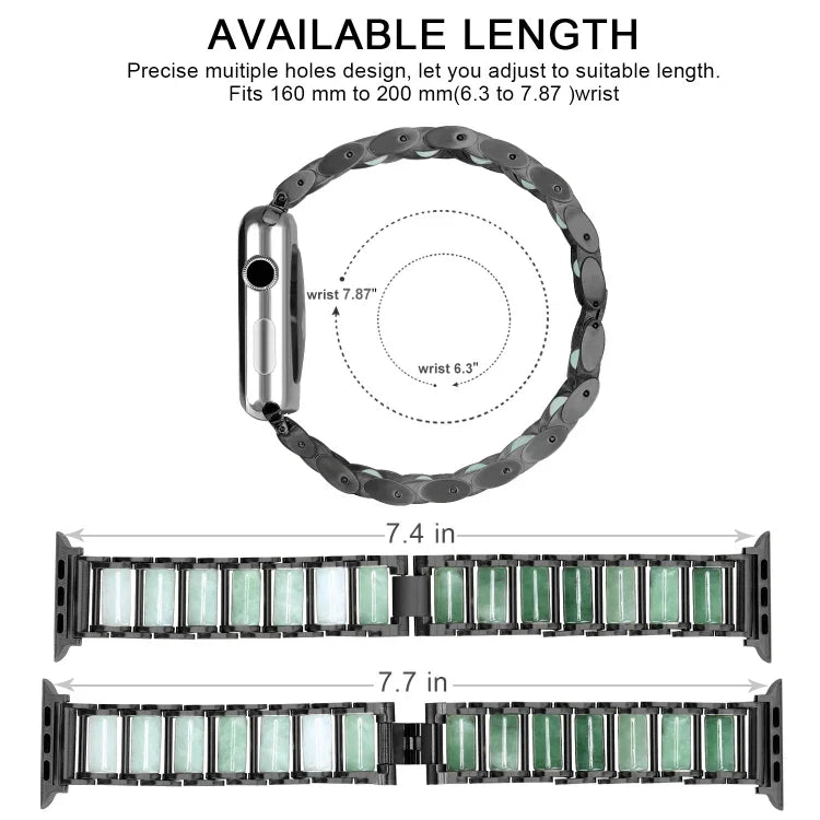翡翠不鏽鋼錶帶，適用於 Apple Watch Ultra 49mm / Series 8&7 45mm / SE 2&6&SE&5&4 44mm / 3&2&1 42mm，適用於 Apple Watch Series 8&7 41mm / SE 2&6&SE&5&4 40mm / 3&2&1 38mm，適用於 Apple Watch Series 7 41mm / 6 & SE & 5 & 4 40mm / 3 & 2 & 1 38mm