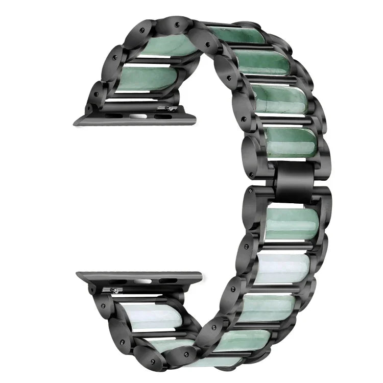 翡翠不鏽鋼錶帶，適用於 Apple Watch Ultra 49mm / Series 8&7 45mm / SE 2&6&SE&5&4 44mm / 3&2&1 42mm，適用於 Apple Watch Series 8&7 41mm / SE 2&6&SE&5&4 40mm / 3&2&1 38mm，適用於 Apple Watch Series 7 41mm / 6 & SE & 5 & 4 40mm / 3 & 2 & 1 38mm