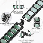 翡翠不鏽鋼錶帶，適用於 Apple Watch Ultra 49mm / Series 8&7 45mm / SE 2&6&SE&5&4 44mm / 3&2&1 42mm，適用於 Apple Watch Series 8&7 41mm / SE 2&6&SE&5&4 40mm / 3&2&1 38mm，適用於 Apple Watch Series 7 41mm / 6 & SE & 5 & 4 40mm / 3 & 2 & 1 38mm
