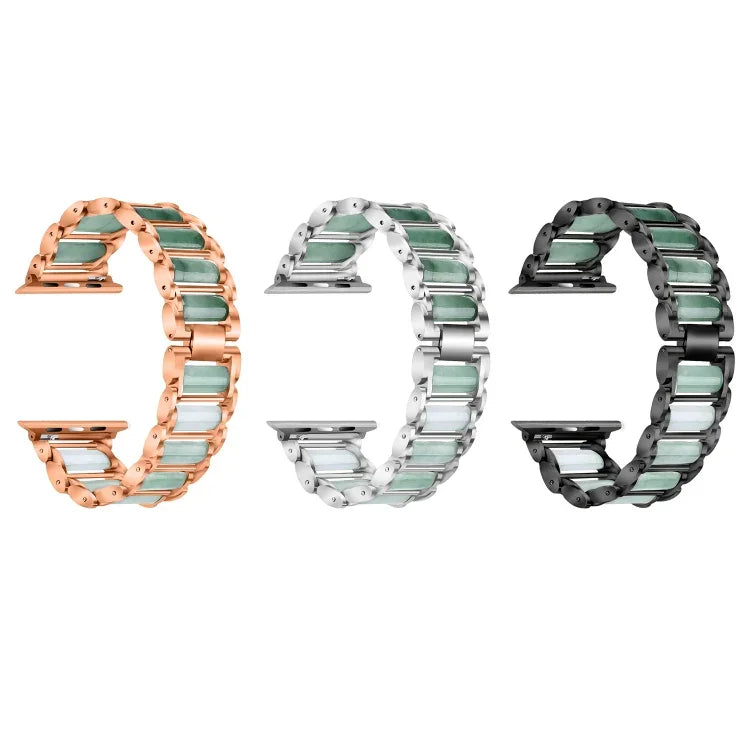 翡翠不鏽鋼錶帶，適用於 Apple Watch Ultra 49mm / Series 8&7 45mm / SE 2&6&SE&5&4 44mm / 3&2&1 42mm，適用於 Apple Watch Series 8&7 41mm / SE 2&6&SE&5&4 40mm / 3&2&1 38mm，適用於 Apple Watch Series 7 41mm / 6 & SE & 5 & 4 40mm / 3 & 2 & 1 38mm