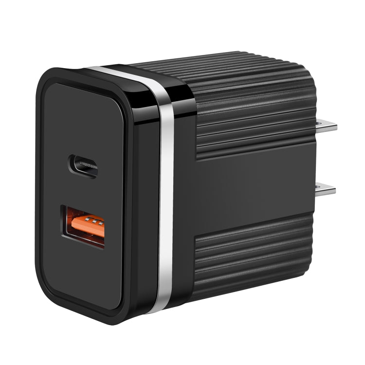 RSY USB + USB-C / Type-C 雙埠快速充電旅行充電器，美規插頭，歐規插頭
