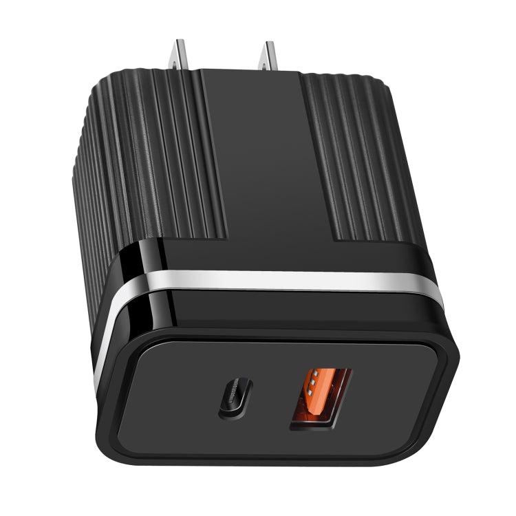 RSY USB + USB-C / Type-C 雙埠快速充電旅行充電器，美規插頭，歐規插頭