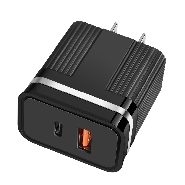 RSY USB + USB-C / Type-C 雙埠快速充電旅行充電器，美規插頭，歐規插頭