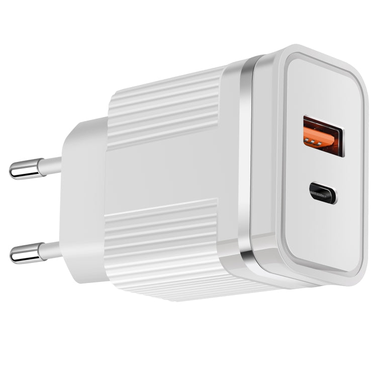RSY USB + USB-C / Type-C 雙埠快速充電旅行充電器，美規插頭，歐規插頭