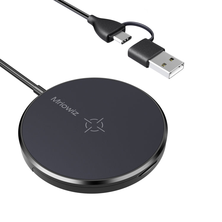 Mriowiz M-2001W 15W 桌面 MagSafe 磁吸無線充電器，適用 iPhone 12 系列，附 USB + USB-C / Type-C 數據線及支架