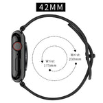 雙孔皮革錶帶，適用於 Apple Watch Series 6 & SE &、5 & 4 44mm / 3 & 2 & 1 42mm，5 & 4 40mm / 3 & 2 & 1 38mm