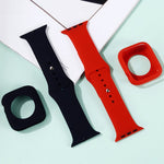 矽膠替換錶帶+錶殼保護套裝，適用於Apple Watch Series 9 / 8 / 7 41mm，適用於Apple Watch Series 9 / 8 / 7 45mm