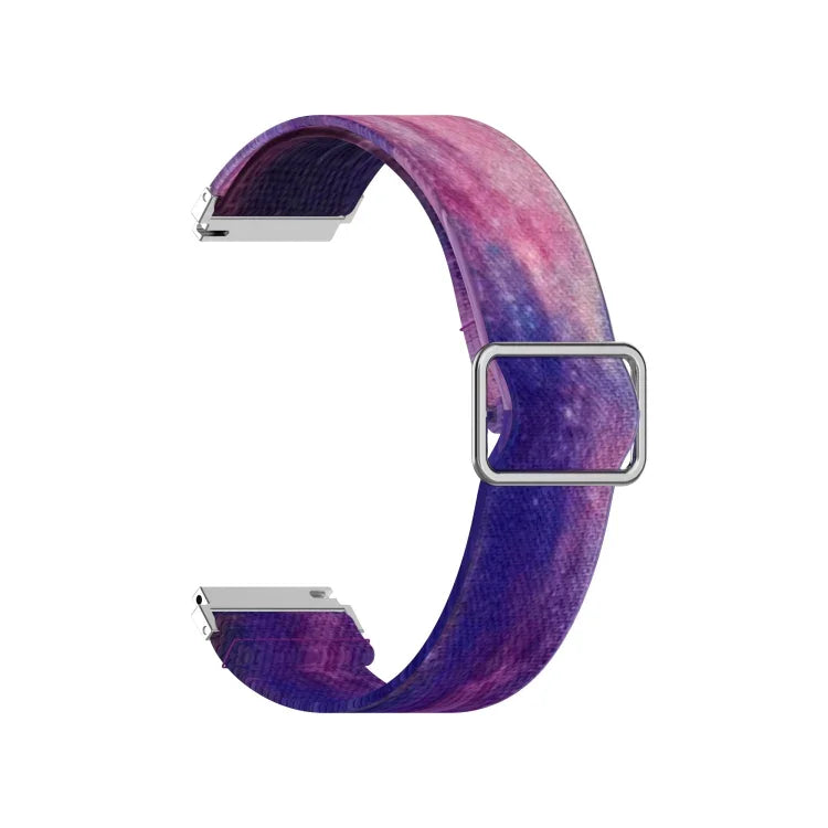 可調節彈性印花替換錶帶，20mm 適用於 Samsung Galaxy Watch Active2 / Active，22mm 適用於 Galaxy Watch3 45mm／華為 Watch GT 2 Pro