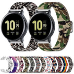 可調節彈性印花替換錶帶，20mm 適用於 Samsung Galaxy Watch Active2 / Active，22mm 適用於 Galaxy Watch3 45mm／華為 Watch GT 2 Pro