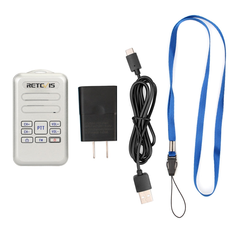 RETEVIS RT20 2W 400-470MHz 16頻道迷你FM收音機雙向無線電對講機，RT20，美規插頭，RT20，歐規插頭