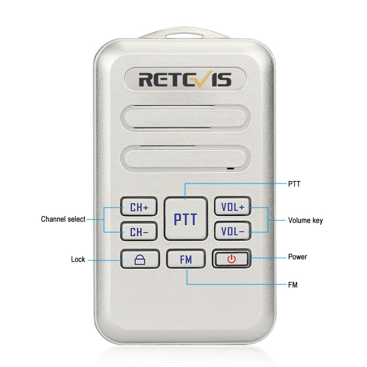 RETEVIS RT20 2W 400-470MHz 16頻道迷你FM收音機雙向無線電對講機，RT20，美規插頭，RT20，歐規插頭