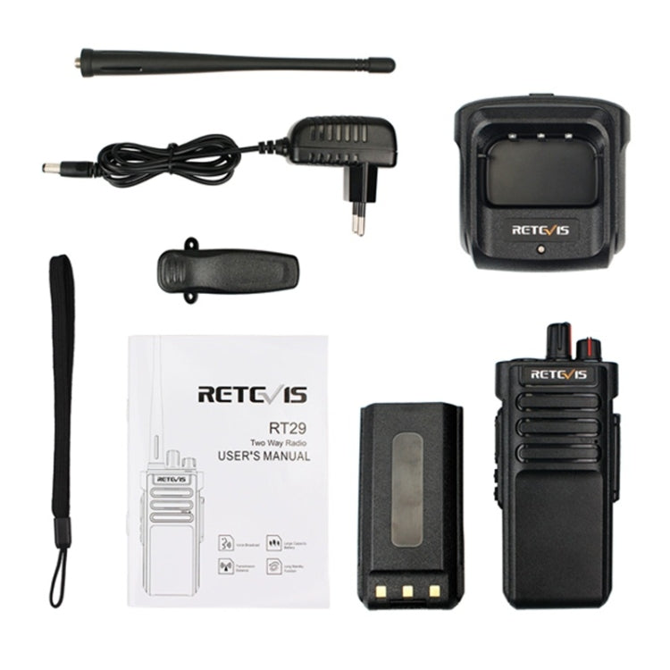 RETEVIS RT29 10W UHF 400-480MHz 16頻道雙向無線電手持對講機，RT29，歐規插頭，RT29，美規插頭