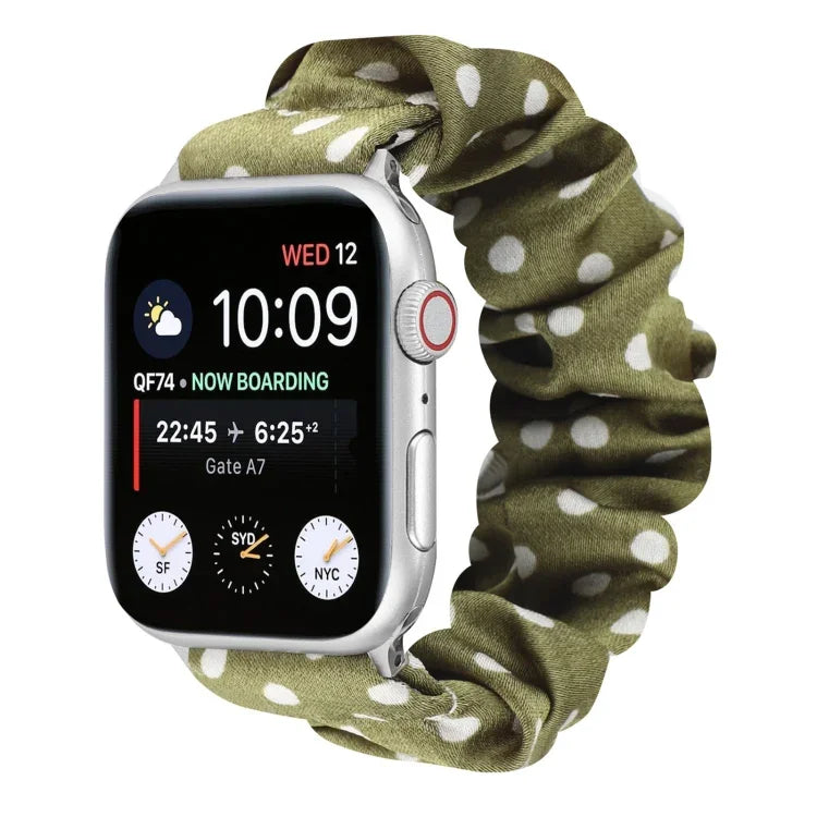 點點髮圈布錶帶，適用於 Apple Watch Ultra 49mm / Series 8&7 45mm / SE 2&6&SE&5&4 44mm / 3&2&1 42mm，Apple Watch Series 8&7 41mm / SE 2&6&SE&5&4 40mm / 3&2&1 38mm，Apple Watch Series 7 41mm / 6 & SE & 5 & 4 40mm / 3 & 2 & 1 38mm