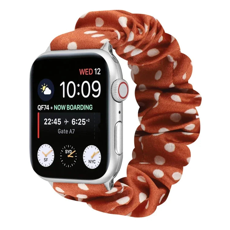 點點髮圈布錶帶，適用於 Apple Watch Ultra 49mm / Series 8&7 45mm / SE 2&6&SE&5&4 44mm / 3&2&1 42mm，Apple Watch Series 8&7 41mm / SE 2&6&SE&5&4 40mm / 3&2&1 38mm，Apple Watch Series 7 41mm / 6 & SE & 5 & 4 40mm / 3 & 2 & 1 38mm