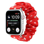 點點髮圈布錶帶，適用於 Apple Watch Ultra 49mm / Series 8&7 45mm / SE 2&6&SE&5&4 44mm / 3&2&1 42mm，Apple Watch Series 8&7 41mm / SE 2&6&SE&5&4 40mm / 3&2&1 38mm，Apple Watch Series 7 41mm / 6 & SE & 5 & 4 40mm / 3 & 2 & 1 38mm