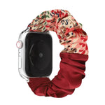 蝴蝶圖案髮圈布料錶帶，適用於 Apple Watch Ultra 49毫米 / Series 8&7 45毫米 / SE 2&6&SE&5&4 44毫米 / 3&2&1 42毫米，適用於 Apple Watch Series 8&7 41毫米 / SE 2&6&SE&5&4 40毫米 / 3&2&1 38毫米