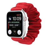 蝴蝶圖案髮圈布料錶帶，適用於 Apple Watch Ultra 49毫米 / Series 8&7 45毫米 / SE 2&6&SE&5&4 44毫米 / 3&2&1 42毫米，適用於 Apple Watch Series 8&7 41毫米 / SE 2&6&SE&5&4 40毫米 / 3&2&1 38毫米