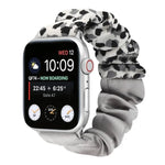 蝴蝶圖案髮圈布料錶帶，適用於 Apple Watch Ultra 49毫米 / Series 8&7 45毫米 / SE 2&6&SE&5&4 44毫米 / 3&2&1 42毫米，適用於 Apple Watch Series 8&7 41毫米 / SE 2&6&SE&5&4 40毫米 / 3&2&1 38毫米