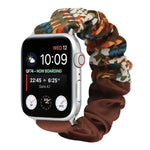 蝴蝶圖案髮圈布料錶帶，適用於 Apple Watch Ultra 49毫米 / Series 8&7 45毫米 / SE 2&6&SE&5&4 44毫米 / 3&2&1 42毫米，適用於 Apple Watch Series 8&7 41毫米 / SE 2&6&SE&5&4 40毫米 / 3&2&1 38毫米