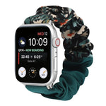蝴蝶圖案髮圈布料錶帶，適用於 Apple Watch Ultra 49毫米 / Series 8&7 45毫米 / SE 2&6&SE&5&4 44毫米 / 3&2&1 42毫米，適用於 Apple Watch Series 8&7 41毫米 / SE 2&6&SE&5&4 40毫米 / 3&2&1 38毫米