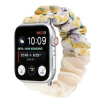 蝴蝶圖案髮圈布料錶帶，適用於 Apple Watch Ultra 49毫米 / Series 8&7 45毫米 / SE 2&6&SE&5&4 44毫米 / 3&2&1 42毫米，適用於 Apple Watch Series 8&7 41毫米 / SE 2&6&SE&5&4 40毫米 / 3&2&1 38毫米