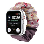 蝴蝶圖案髮圈布料錶帶，適用於 Apple Watch Ultra 49毫米 / Series 8&7 45毫米 / SE 2&6&SE&5&4 44毫米 / 3&2&1 42毫米，適用於 Apple Watch Series 8&7 41毫米 / SE 2&6&SE&5&4 40毫米 / 3&2&1 38毫米