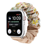 蝴蝶圖案髮圈布料錶帶，適用於 Apple Watch Ultra 49毫米 / Series 8&7 45毫米 / SE 2&6&SE&5&4 44毫米 / 3&2&1 42毫米，適用於 Apple Watch Series 8&7 41毫米 / SE 2&6&SE&5&4 40毫米 / 3&2&1 38毫米