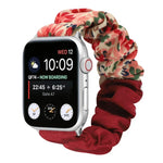 蝴蝶圖案髮圈布料錶帶，適用於 Apple Watch Ultra 49毫米 / Series 8&7 45毫米 / SE 2&6&SE&5&4 44毫米 / 3&2&1 42毫米，適用於 Apple Watch Series 8&7 41毫米 / SE 2&6&SE&5&4 40毫米 / 3&2&1 38毫米
