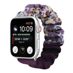 蝴蝶圖案髮圈布料錶帶，適用於 Apple Watch Ultra 49毫米 / Series 8&7 45毫米 / SE 2&6&SE&5&4 44毫米 / 3&2&1 42毫米，適用於 Apple Watch Series 8&7 41毫米 / SE 2&6&SE&5&4 40毫米 / 3&2&1 38毫米