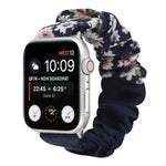 蝴蝶圖案髮圈布料錶帶，適用於 Apple Watch Ultra 49毫米 / Series 8&7 45毫米 / SE 2&6&SE&5&4 44毫米 / 3&2&1 42毫米，適用於 Apple Watch Series 8&7 41毫米 / SE 2&6&SE&5&4 40毫米 / 3&2&1 38毫米