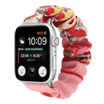 蝴蝶圖案髮圈布料錶帶，適用於 Apple Watch Ultra 49毫米 / Series 8&7 45毫米 / SE 2&6&SE&5&4 44毫米 / 3&2&1 42毫米，適用於 Apple Watch Series 8&7 41毫米 / SE 2&6&SE&5&4 40毫米 / 3&2&1 38毫米