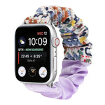 蝴蝶圖案髮圈布料錶帶，適用於 Apple Watch Ultra 49毫米 / Series 8&7 45毫米 / SE 2&6&SE&5&4 44毫米 / 3&2&1 42毫米，適用於 Apple Watch Series 8&7 41毫米 / SE 2&6&SE&5&4 40毫米 / 3&2&1 38毫米