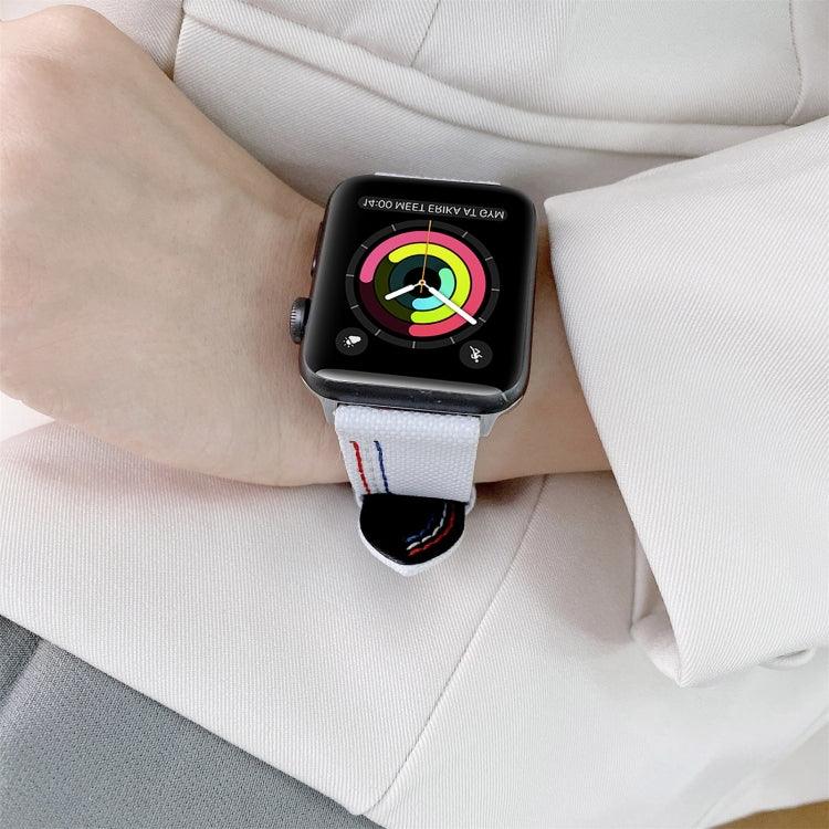 三線帆布替換錶帶，適用於 Apple Watch Series 7 41毫米 / & 6 & SE & 5 & 4 40毫米，適用於 Apple Watch Series 7 45毫米 / & 6 & SE & 5 & 4 44毫米