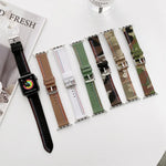 三線帆布替換錶帶，適用於 Apple Watch Series 7 41毫米 / & 6 & SE & 5 & 4 40毫米，適用於 Apple Watch Series 7 45毫米 / & 6 & SE & 5 & 4 44毫米